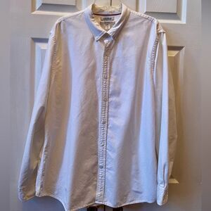 Men's White Button-Up Oxford Shirt XXL